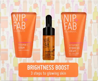 NIP+FAB Vitamin C Fix Brightness Boost - Набор для ухода за кожей лица с витамином C, 3 шт