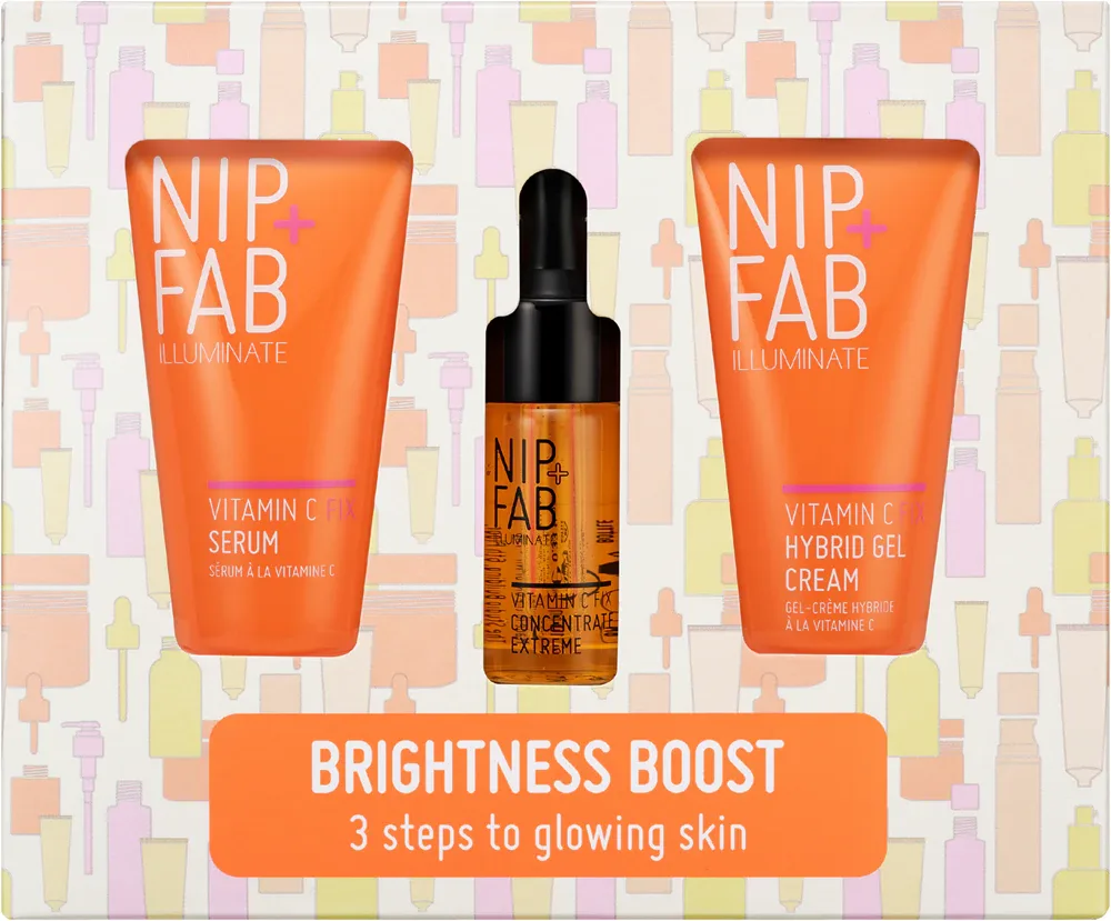 NIP+FAB Vitamin C Fix Brightness Boost - Набор для ухода за кожей лица с витамином C, 3 шт