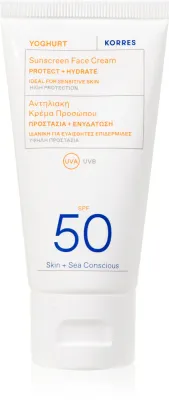 Korres Yoghurt Sunscreen - Крем для загара лица с увлажняющим действием SPF 30, 50 мл