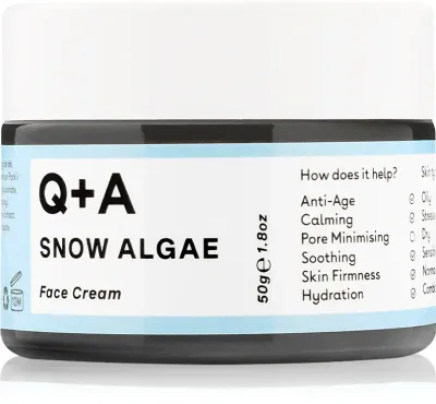 Q+A Snow Algae - Питательный увлажняющий крем для сухой и очень сухой чувствительной кожи, 50 г