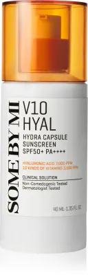 Some By Mi V10 Hyal Hydra Capsule Sunscreen - Защитный крем для чувствительной и непереносимой кожи SPF 50+, 40 мл