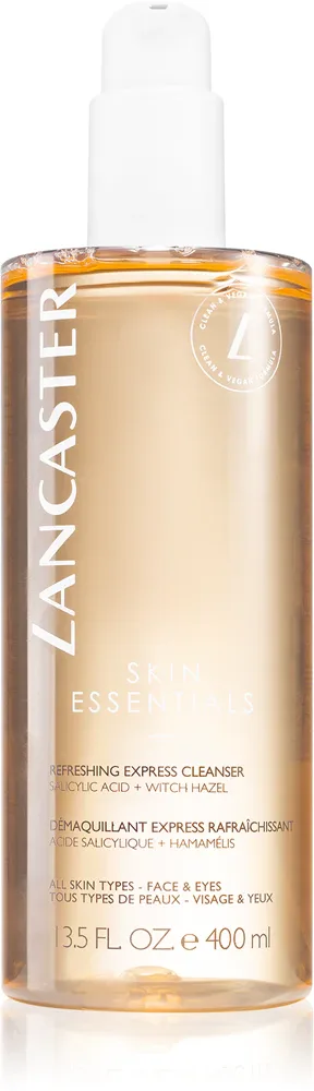Lancaster Skin Essentials Refreshing Express Cleanser - Очищающий жидкий средство для лица и области вокруг глаз, 400 мл