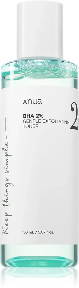 Anua BHA 2% Gentle Exfoliating Toner - Тоник для лица, мягко отшелушивающий для проблемной кожи, 150 мл