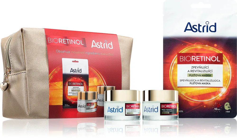 Astrid Bioretinol - Набор для упругости кожи - косметическая маска для лица, 3 шт