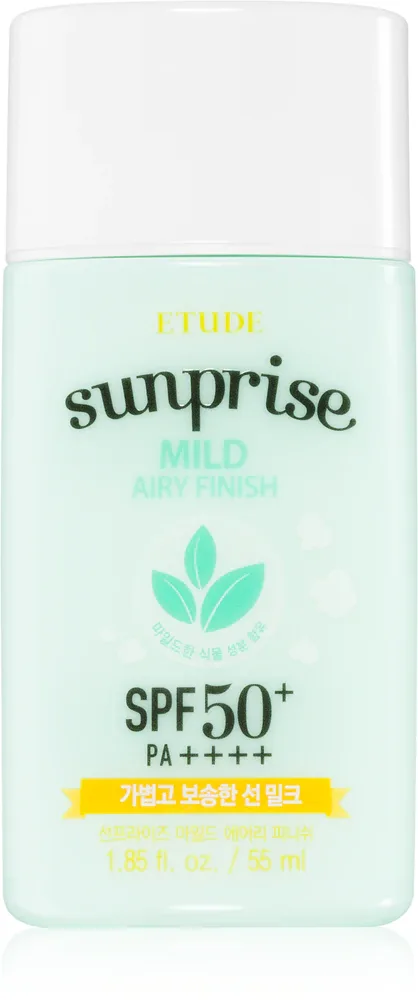 ETUDE Sunprise Mild Airy Finish - Минеральный защитный флюид для лица SPF 50+, 55 мл