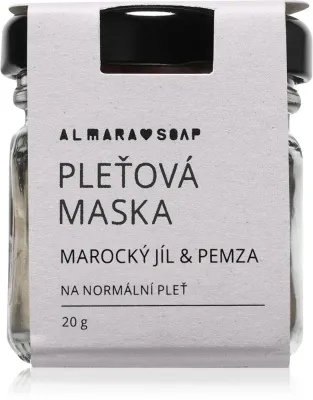 Маска-пилинг для лица Almara Soap Face Moroccan Clay Pumice с марокканской глиной и пемзой, для нормальной кожи, 20 г