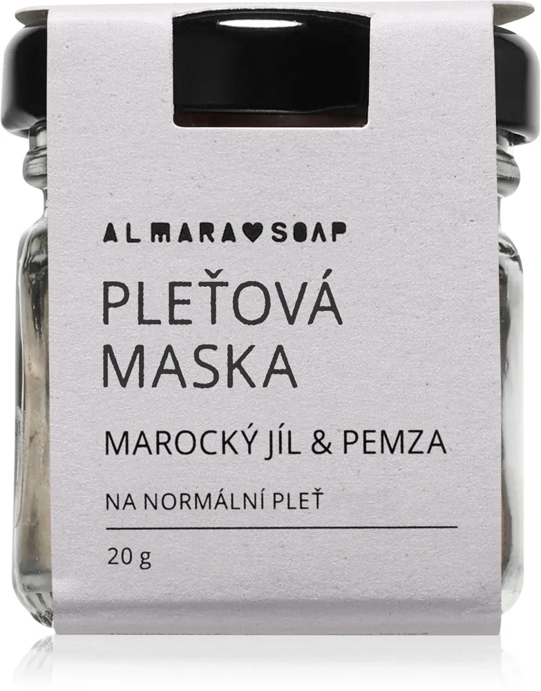 Маска-пилинг для лица Almara Soap Face Moroccan Clay Pumice с марокканской глиной и пемзой, для нормальной кожи, 20 г