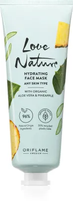Oriflame Love Nature Organic Aloe Vera & Pineapple - Увлажняющая маска для лица, 75 мл