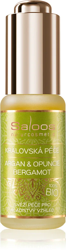 Saloos Bio King's Care Argan & Opuntia & Bergamot - Питательное масло для лица против первых признаков старения кожи, 20 мл