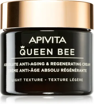 Apivita Queen Bee Cream Light - Легкий крем для лица против старения кожи, 50 мл