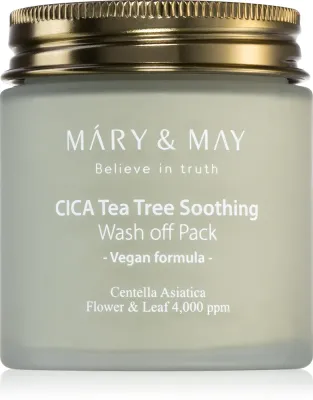 MARY & MAY Cica Tea Tree Soothing - Минеральная маска с глиной для очищения и смягчения, 125 г