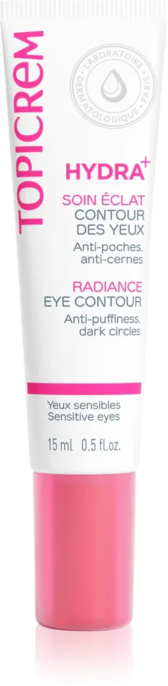Topicrem UH FACE HYDRA+ Radiance Eye Contour - Розовый крем для глаз против темных кругов, 15 мл