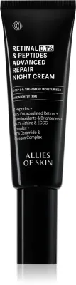 Allies of Skin 0.1% Retinal & Peptides Advanced Repair Night Cream - Восстанавливающий ночной крем, 48 мл