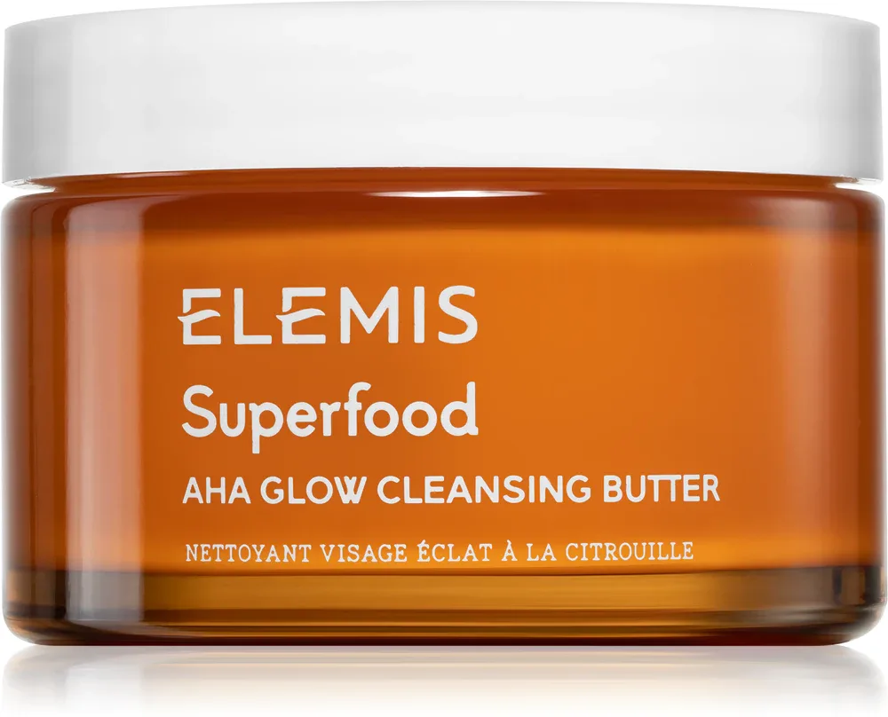 Elemis Superfood AHA Glow Cleansing Butter - Очищающая маска для лица с эффектом осветления, 90 мл