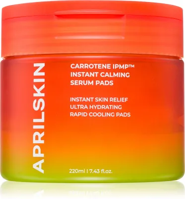 APRILSKIN Carrotene IPMP Instant Calming Serum Pads - Очищающие смягчающие ватные диски, 80 шт
