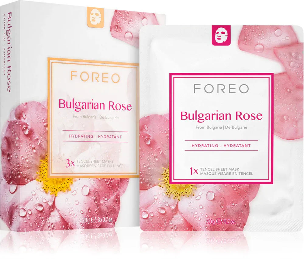 FOREO Farm to Face Sheet Mask Bulgarian Rose - Увлажняющая маска в пластине, 3 мл