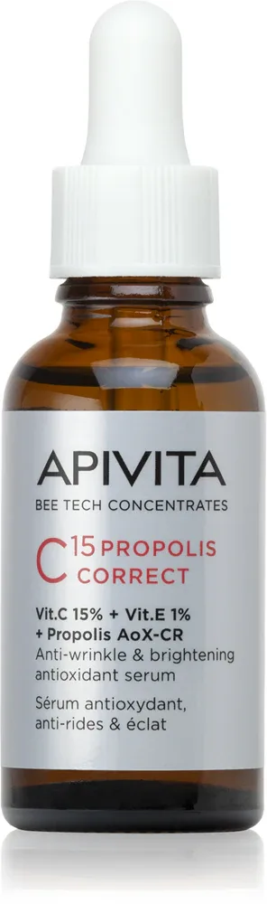 Apivita Bee Tech Concentrates C15 Propolis Correct Serum - Сыворотка для лица с антивозрастным эффектом, 30 мл