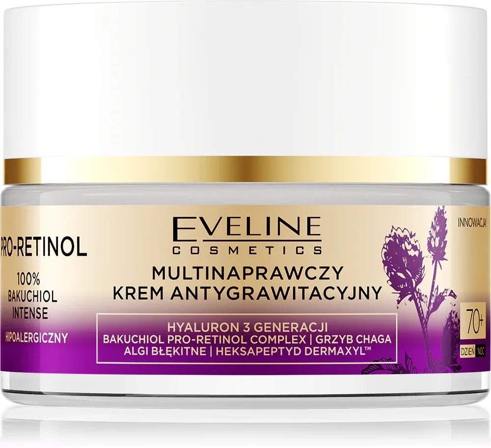 Eveline Cosmetics Pro-Retinol 100% Bakuchiol Intense - Крем интенсивного увлажнения и омолаживания 70+, 50 мл