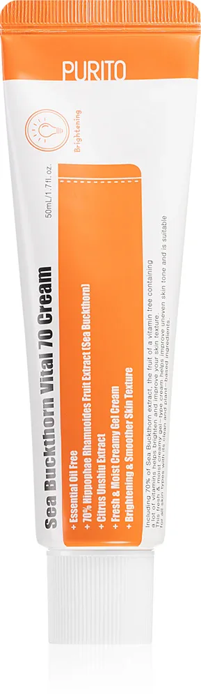 Purito Sea Buckthorn Vital 70 - Крем увлажняющий и смягчающий с облепихой, 50 мл