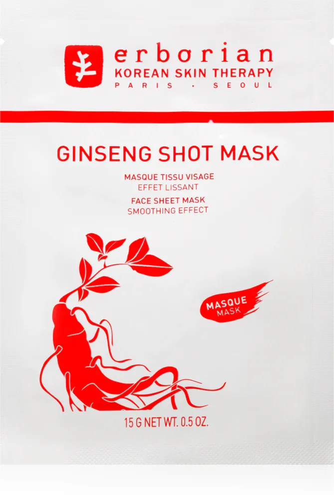 Erborian Ginseng Shot Mask - Маска в тканевом покрытии с эффектом разглаживания, 15 г