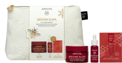 Apivita Beevine Elixir Gift Pouch (with Light Cream) - Подарочный набор для упругости кожи, 1 шт