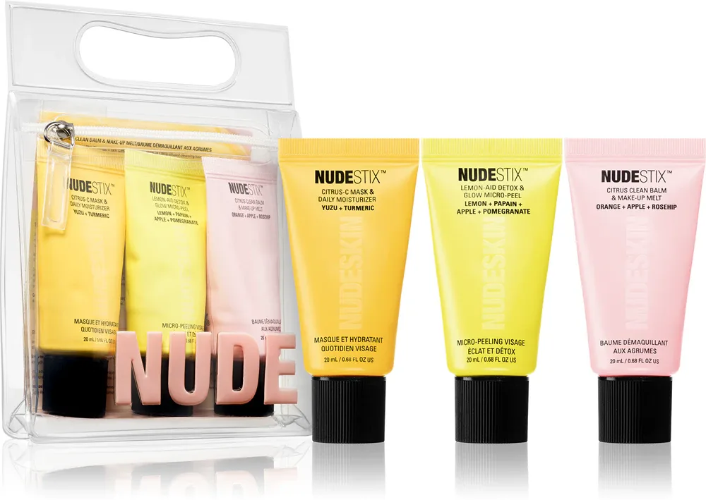 Nudestix Nudeskin 3-Step: Citrus Renew Set - Набор для лица в путешествие