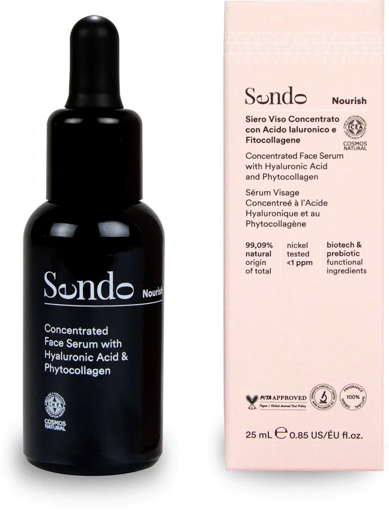 Sendo Nourish Concentrated Face Serum with Hyaluronic Acid & Phytocollagen - Крем для лица с гиалуроновой кислотой и фитоколлагеном, 25 мл