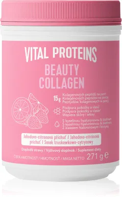 Vital Proteins Beauty Collagen - Коллаген в порошке Beauty Collagen, с гиалуроновой кислотой и биотином, 271 г smak Strawberry-Lemon, 271 г