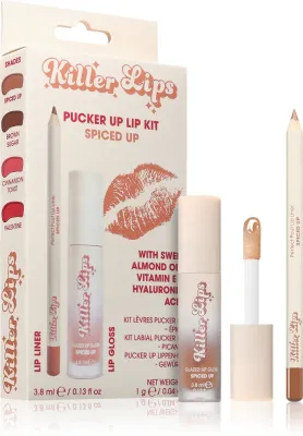 Набор для макияжа губ Killer Lips Pucker Up Lip Kit карандаш и блеск, стойкий, оттенок Spiced Up