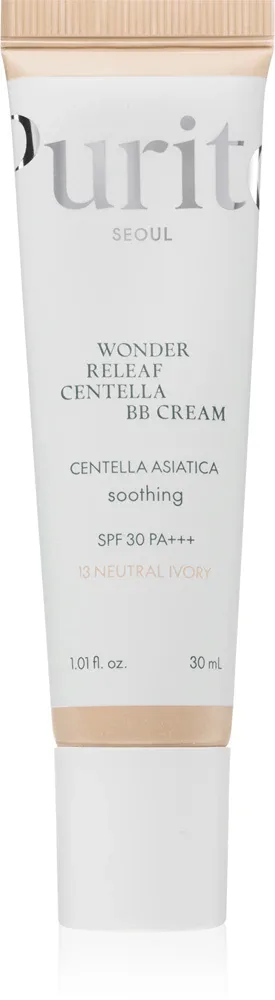 BB крем Purito Wonder Releaf Centella BB Cream с SPF 30, полуматовый, 30 мл, оттенок 13 Neutral Ivory