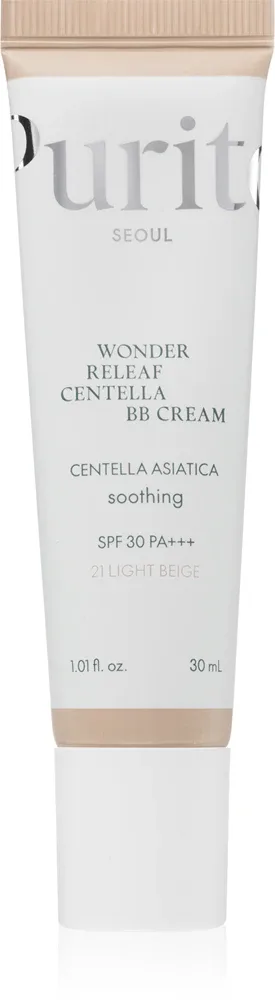 BB крем Purito Wonder Releaf Centella BB Cream с SPF 30, полуматовый, 30 мл, оттенок 21 Light Beige