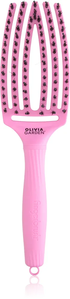 Olivia Garden Fingerbrush ThinkPink Boar & Nylon Pink Tokyo - Расческа для волос, 1 шт