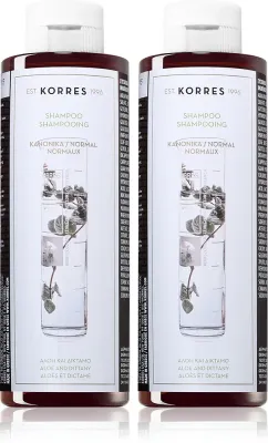Korres Aloe & Dittany Set - Шампунь для нормальных и тонких волос, двойная упаковка, 2 мл