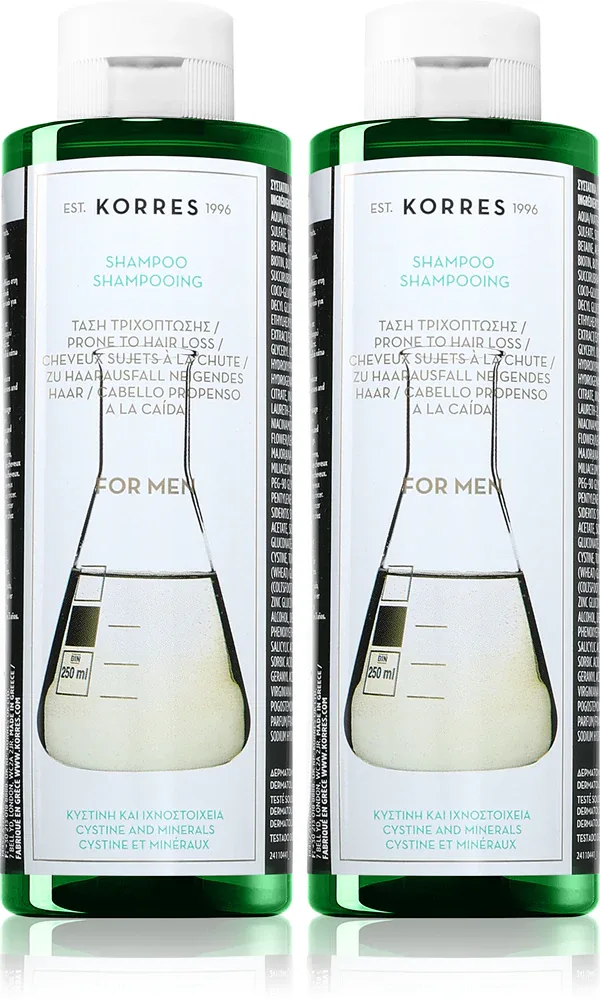 Korres Cystine & Minerals - шампунь против выпадения волос удобная упаковка для мужчин, 2 мл