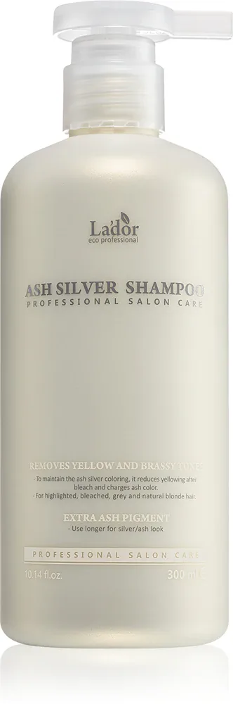 La'dor Ash Silver Shampoo - Шампунь интенсивно увлажняющий, нейтрализующий желтоватые оттенки, 300 мл