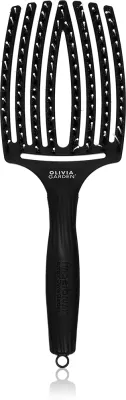 Olivia Garden Fingerbrush Combo - Большая плоская щетка с нейлоновыми волокнами и волосом дикого животного, 1 шт