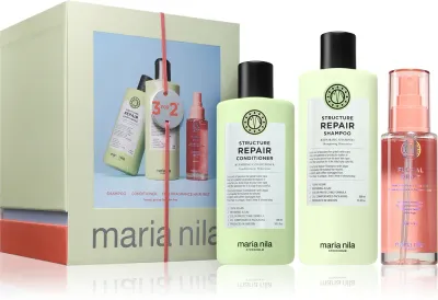 Maria Nila Structure Repair Holiday Box - Подарочный набор для сухих и поврежденных волос, 3 шт