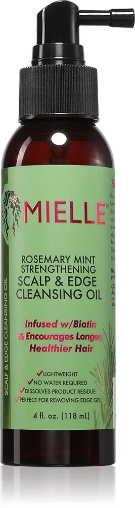 Масло для очищения волос Mielle Rosemary Mint Scalp Edge Cleansing Oil сухой шампунь в форме масла, для кудрявых волос, 118 мл
