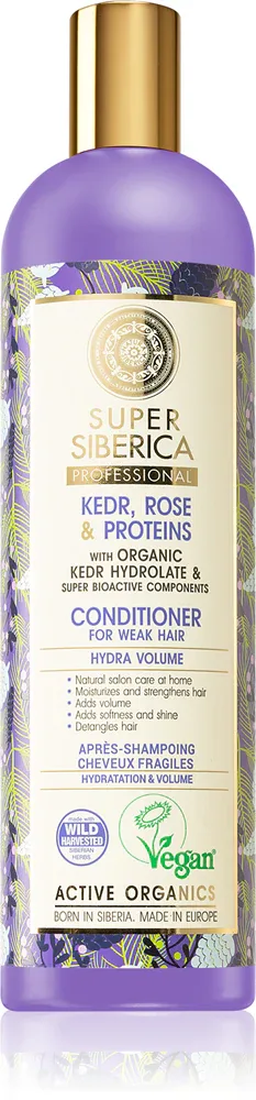 Natura Siberica Kedr, Rose & Protein - Бальзам для объема слабых волос, 400 мл