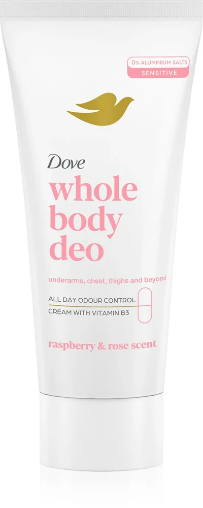 Дезодорант-крем для всего тела Dove Raspberry Rose с молочной кислотой, с ароматом малины и розы, 75 мл