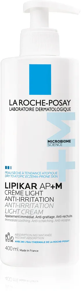 La Roche-Posay Lipikar AP+M Light Cream - Крем для тела, восполняющий липиды для сухой и атопической кожи, 400 мл