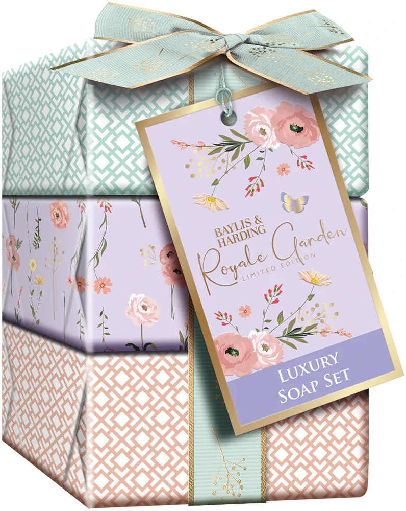 Baylis & Harding Royale Garden Lavender & Rose Hip Tea - набор мыла в кубике подарочное издание, 100 г