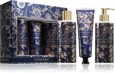 Набор Vivian Gray Blue Botanicals: крем для рук, гель для душа и жидкое мыло для комплексного ухода за кожей, 75 мл + 250 мл + 250 мл zapachy Jasmine & Patchouli