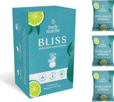 Таблетки для душа Body Restore Bliss Shower Steamers ароматические, с эфирными маслами, 3 шт zapachy Bergamot Spring