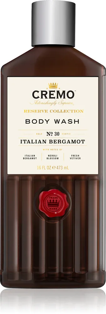 Гель для душа Cremo Italian Bergamot мужской, смягчающий, 473 мл