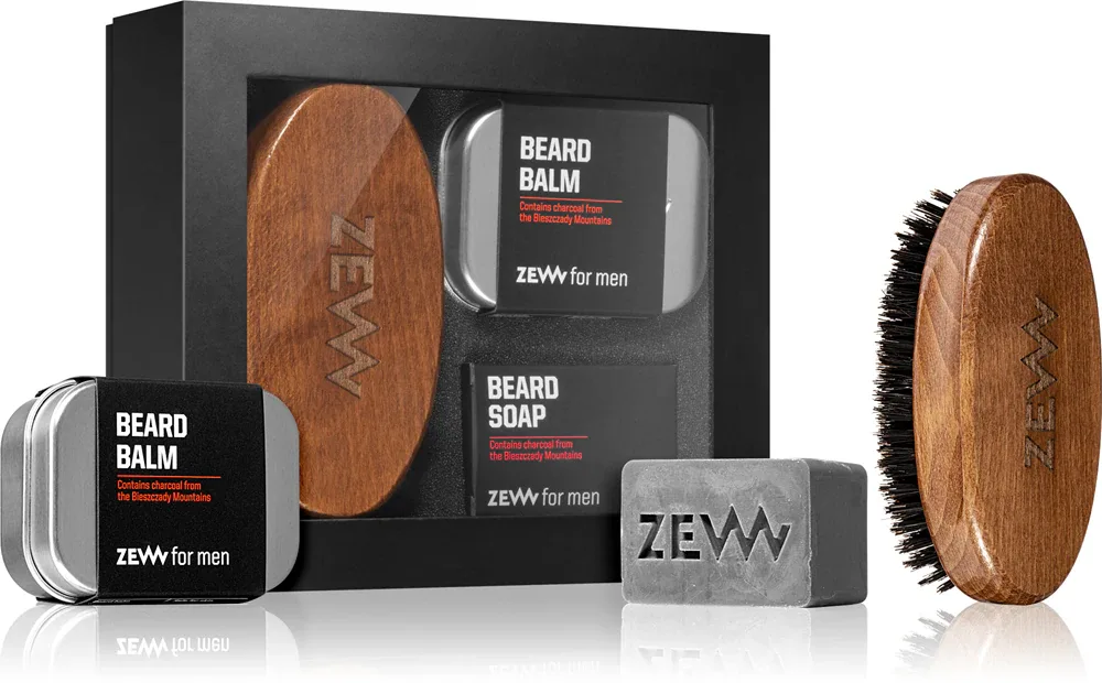 Набор для бороды Zew For Men Well Looking Bearded Man щётка, бальзам и мыло для лица и бороды