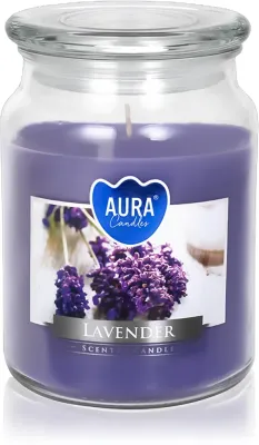 Свеча ароматическая BISPOL Premium Line Lavender, травяной летний аромат, 500 мл