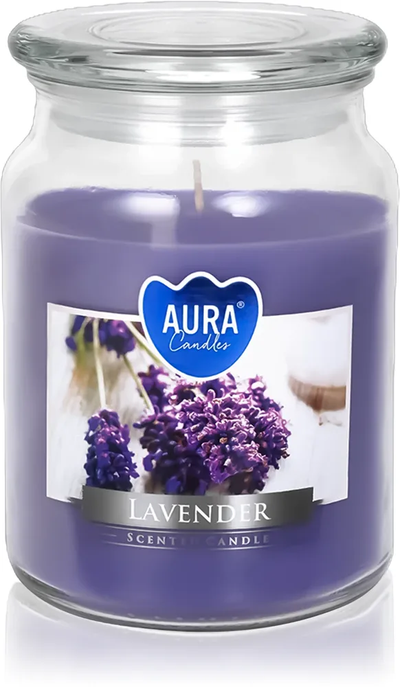 Свеча ароматическая BISPOL Premium Line Lavender, травяной летний аромат, 500 мл