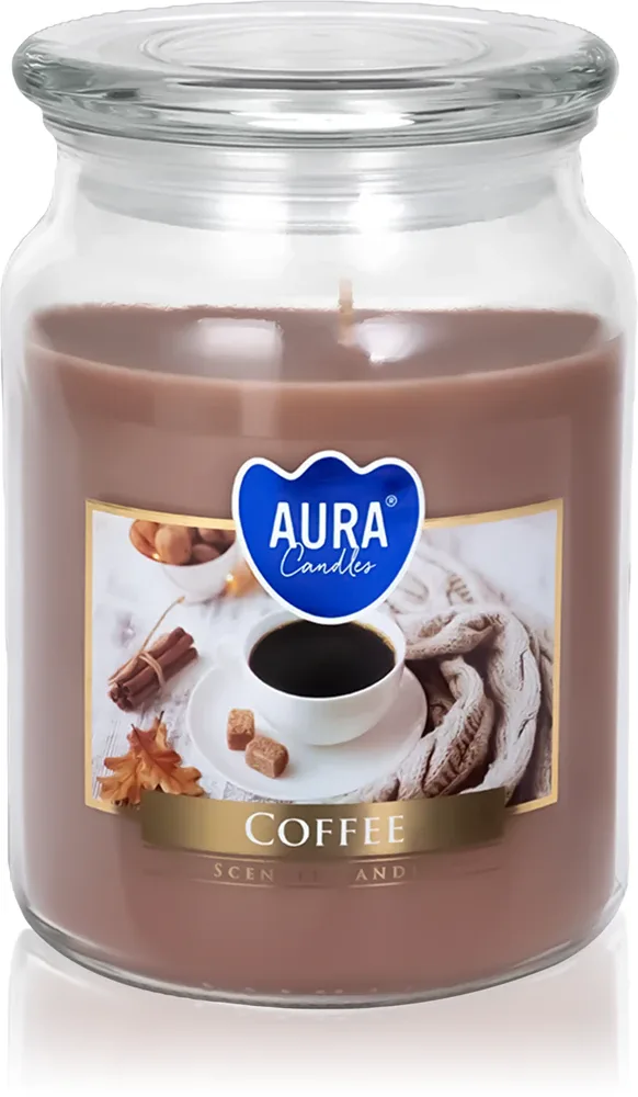Свеча ароматическая BISPOL Premium Line Coffee осенний аромат, хлопковый фитиль, 500 г