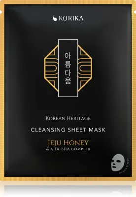 Маска для лица тканевая KORIKA Korean Heritage Jeju Honey AHA-BHA Complex Cleansing Sheet Mask очищающая, для проблемной кожи, 25 г